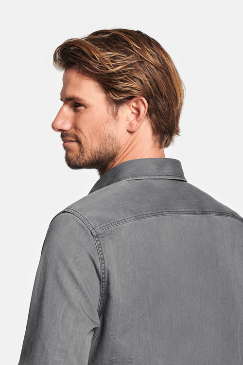 mid grey men's denim shirt | MR MARVIS