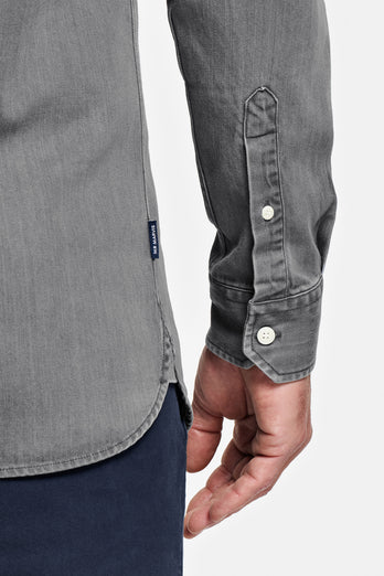 mid grey men's denim shirt | MR MARVIS