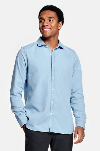 ultra light blue men's denim shirt | MR MARVIS