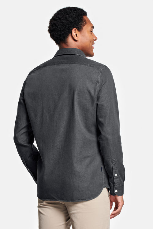 dark grey men's denim shirt | MR MARVIS