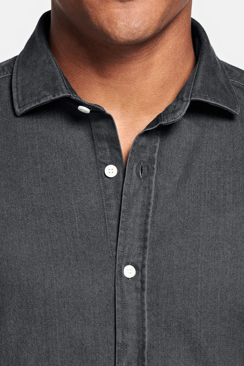 dark grey men's denim shirt | MR MARVIS