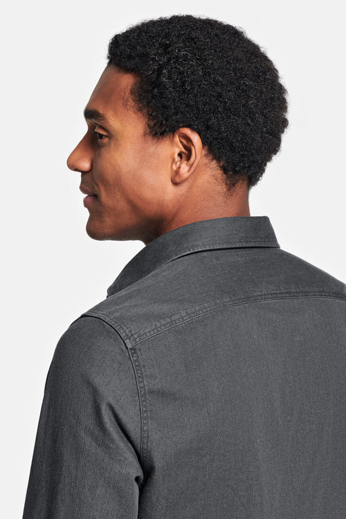 dark grey men's denim shirt | MR MARVIS