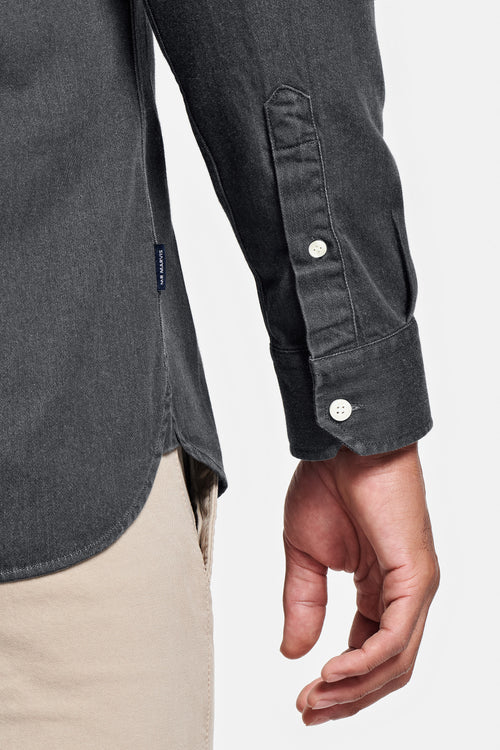 dark grey men's denim shirt | MR MARVIS