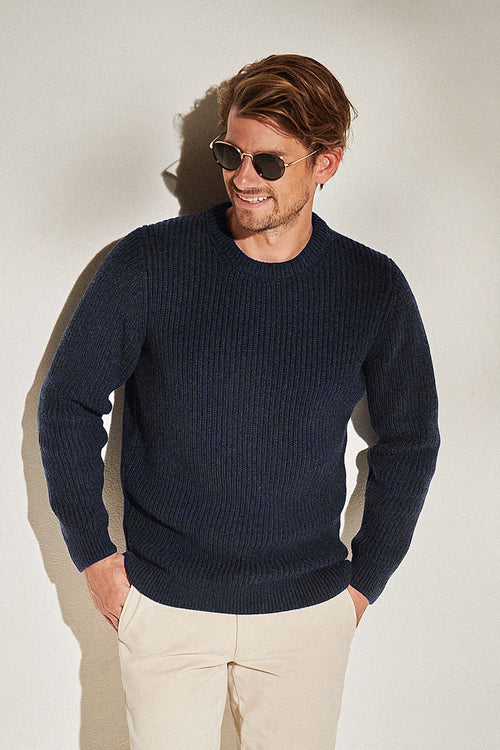 black blue men's knitted jumper | MR MARVIS