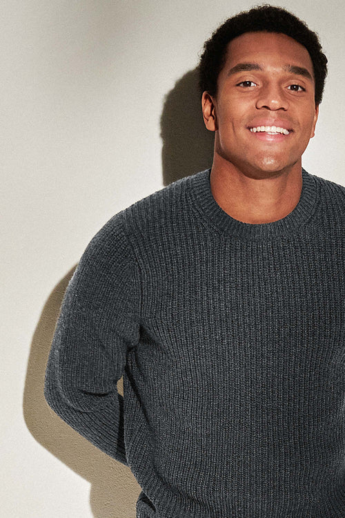 dark grey men's knitted jumper | MR MARVIS