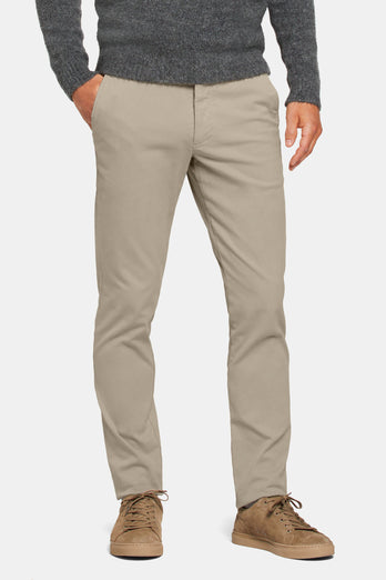 mid brown heavy stretch cotton men's trousers | MR MARVIS