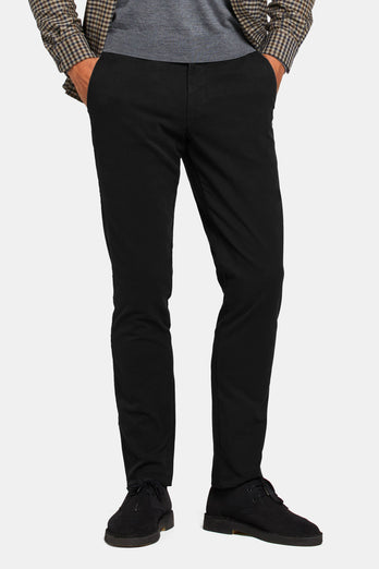 black heavy stretch cotton men's trousers | MR MARVIS