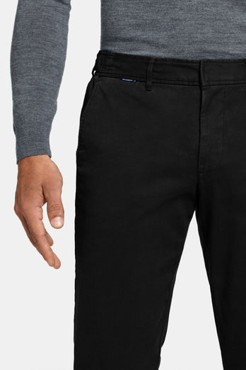 black heavy stretch cotton men's trousers | MR MARVIS