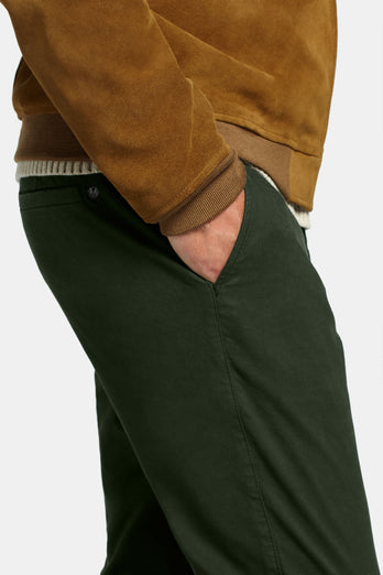 dark green heavy stretch cotton men's trousers | MR MARVIS