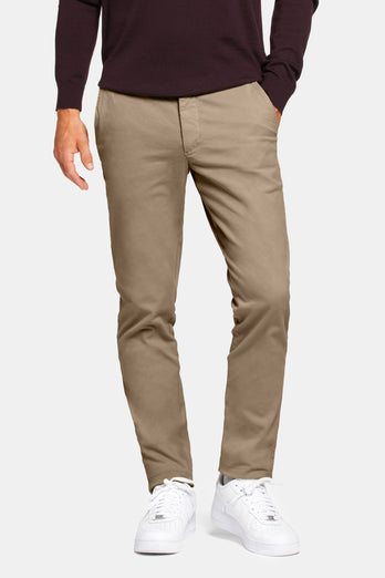 brown heavy stretch cotton men's trousers | MR MARVIS