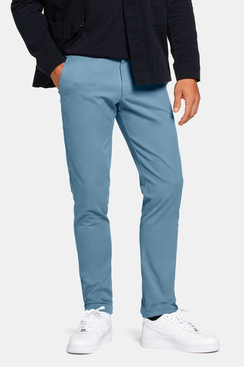 blue heavy stretch cotton men's trousers | MR MARVIS