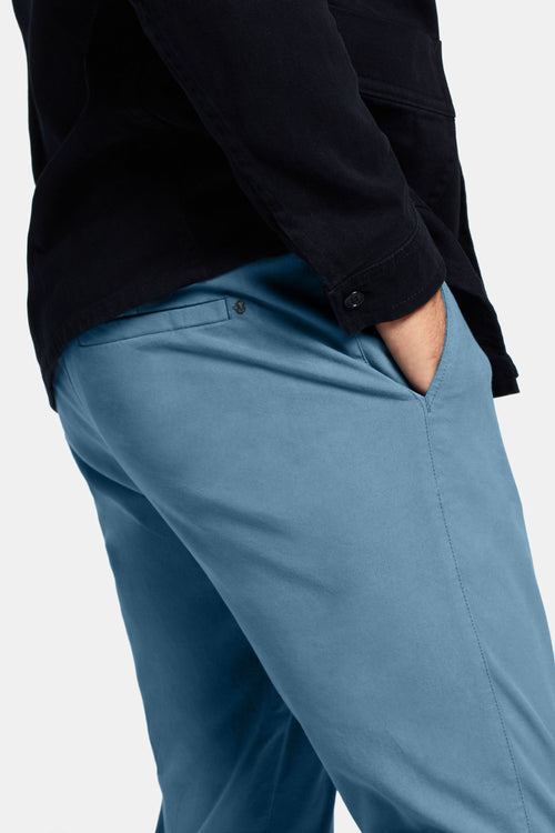 blue heavy stretch cotton men's trousers | MR MARVIS