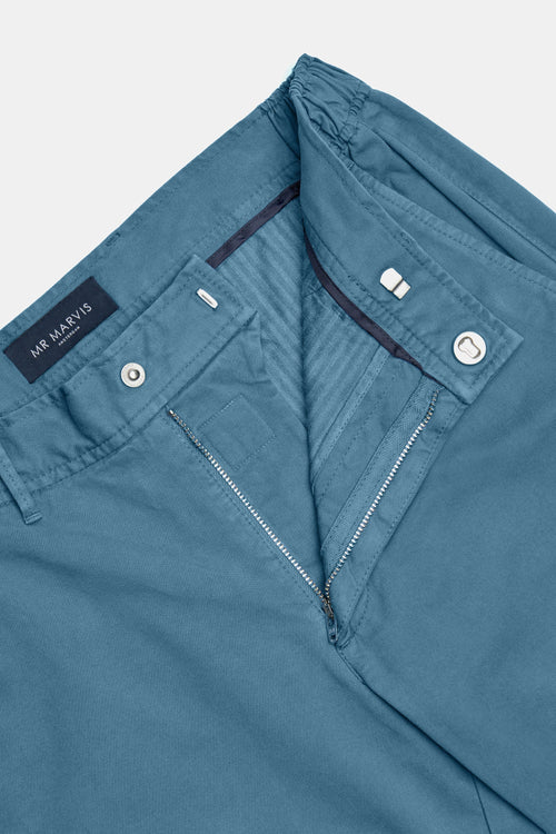 blue heavy stretch cotton men's trousers | MR MARVIS