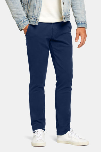 dark blue heavy stretch cotton men's trousers | MR MARVIS