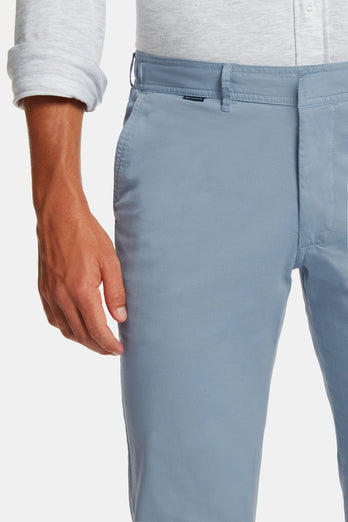 grey blue stretch cotton men's trousers | MR MARVIS