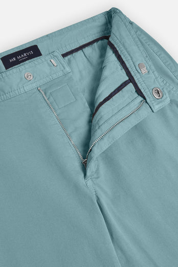 blue green stretch cotton men's trousers | MR MARVIS