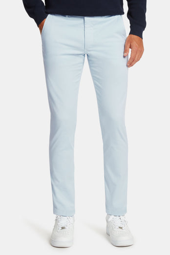 light blue stretch cotton men's trousers | MR MARVIS