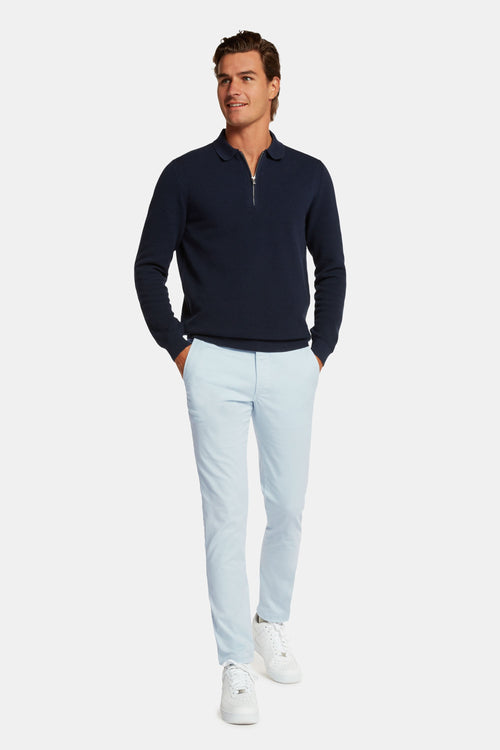 light blue stretch cotton men's trousers | MR MARVIS