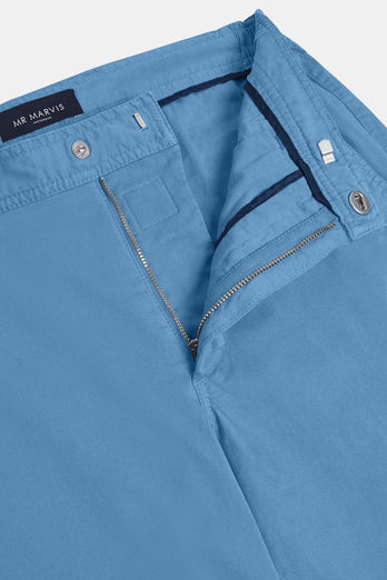 mid blue stretch cotton men's trousers | MR MARVIS