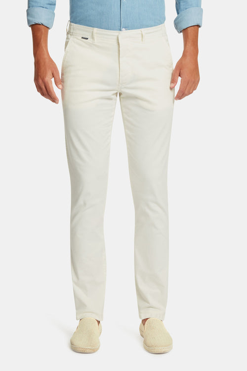 off white stretch cotton men's trousers | MR MARVIS