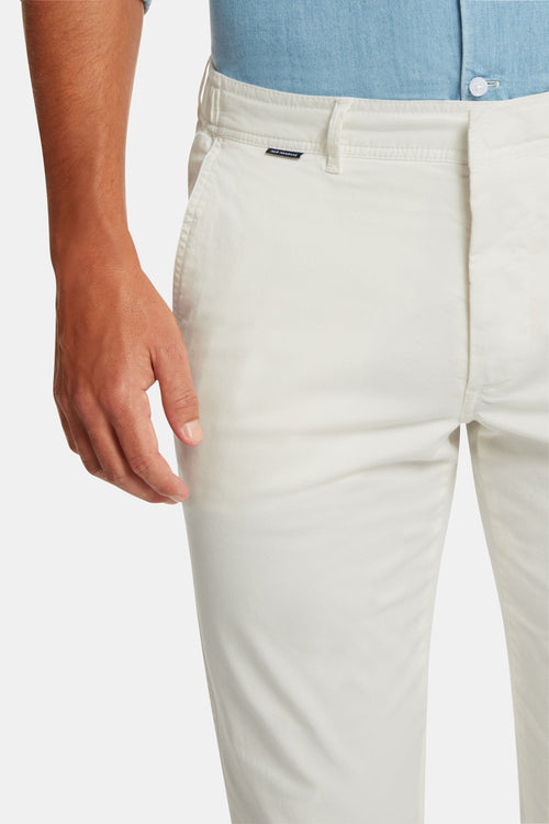 off white stretch cotton men's trousers | MR MARVIS