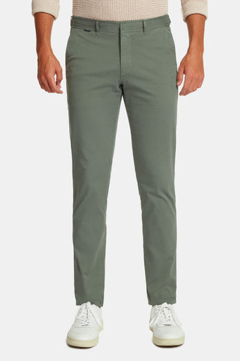 green stretch cotton men's trousers | MR MARVIS