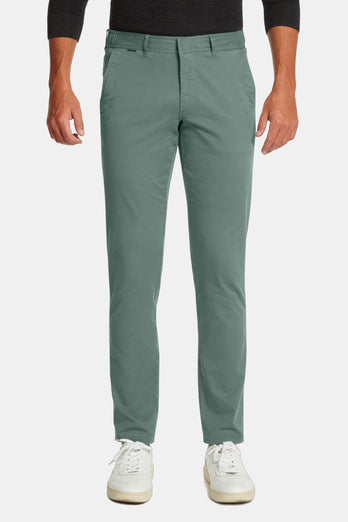 mid green stretch cotton men's trousers | MR MARVIS