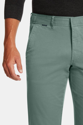 mid green stretch cotton men's trousers | MR MARVIS