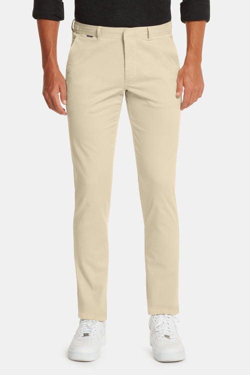 beige stretch cotton men's trousers | MR MARVIS