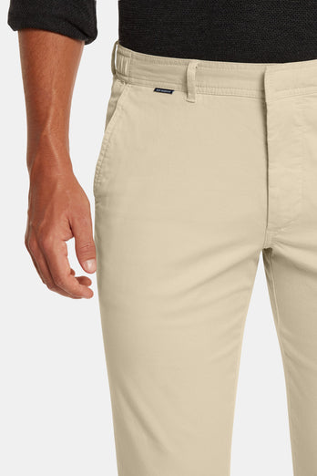 beige stretch cotton men's trousers | MR MARVIS