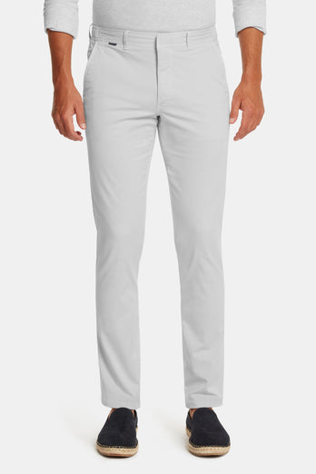 light grey stretch cotton men's trousers | MR MARVIS