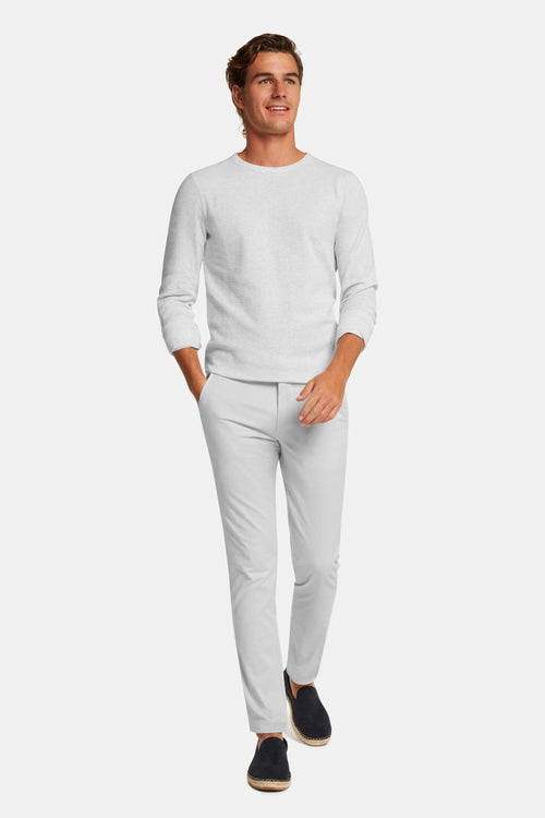 light grey stretch cotton men's trousers | MR MARVIS