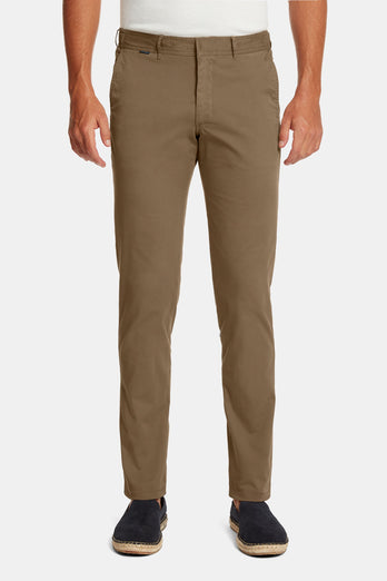 brown stretch cotton men's trousers | MR MARVIS