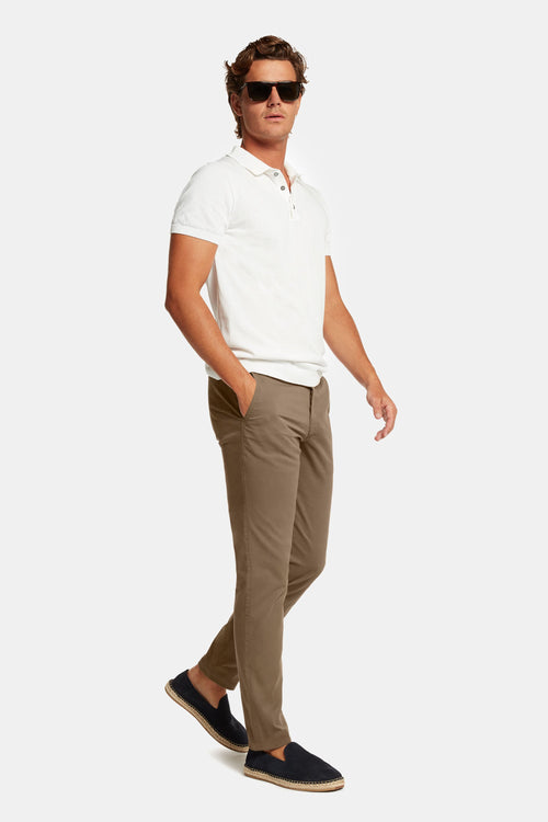 brown stretch cotton men's trousers | MR MARVIS