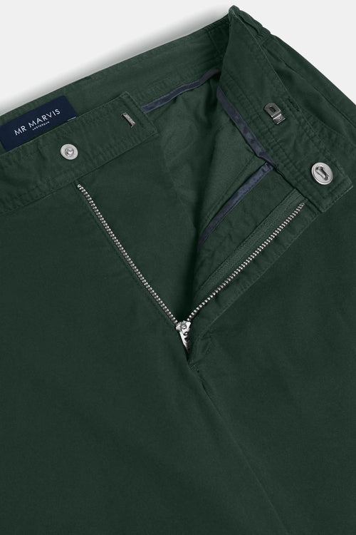 dark green stretch cotton men's trousers | MR MARVIS