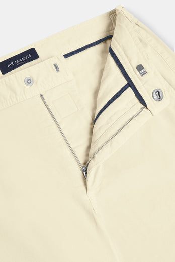 light yellow stretch cotton men's trousers | MR MARVIS