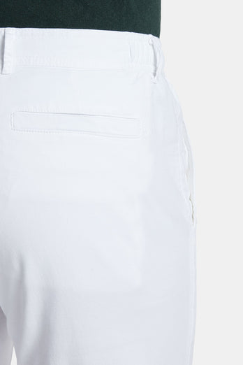 all white stretch cotton men's trousers | MR MARVIS