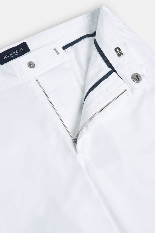 all white stretch cotton men's trousers | MR MARVIS