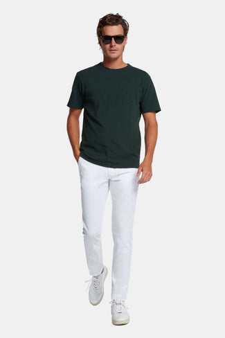 all white stretch cotton men's trousers | MR MARVIS