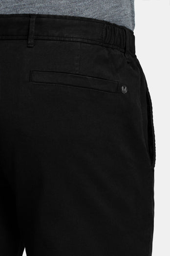 black heavy stretch cotton men's trousers | MR MARVIS